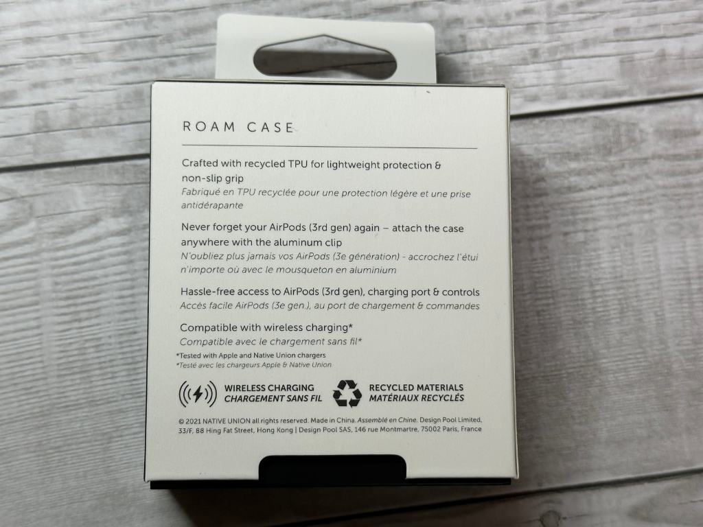 Native Union Roam Case AirPods（第3世代）対応ケース パッケージ裏